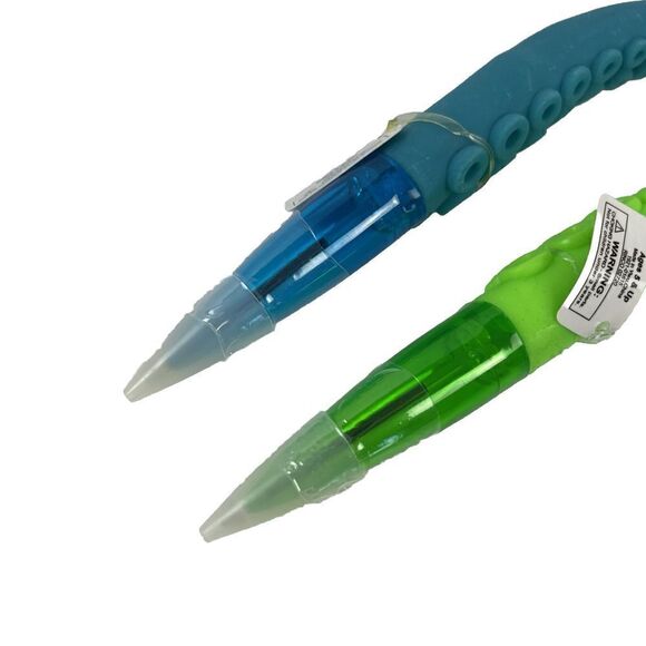 Octopus Tentacle Shaped Pen Set Funny Finger Puppet Pen Green Blue - Picture 5 of 6